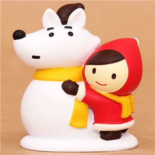 Little Red Riding Hood wolf snowman Christmas figurine Japan