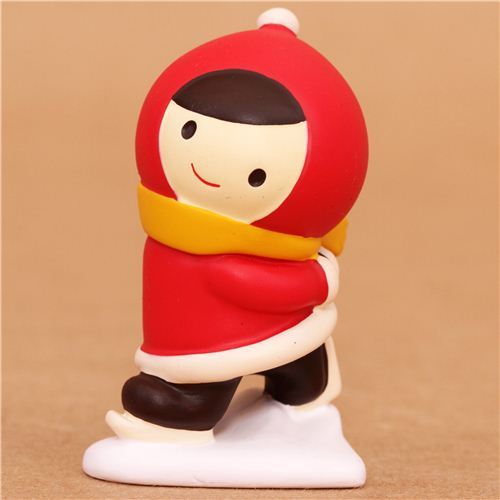 ice skating Little Red Riding Hood Christmas figurine Japan
