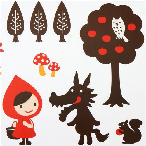 cute Little Red Riding Hood wall sticker wolf Otogicco