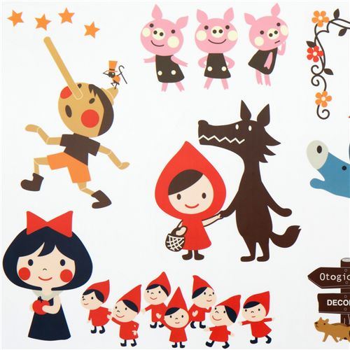 cute fairy tale wall sticker Little Red Riding Hood
