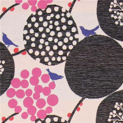 big berry Jacquard echino fabric black from Japan