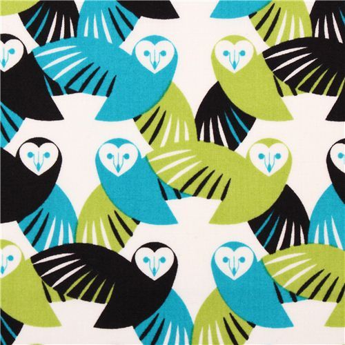 Cloud 9 animal owl organic fabric green Lechuza Mixteca