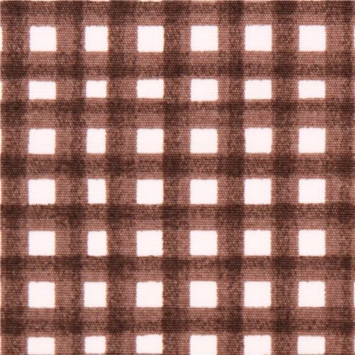 Cloud 9 brown checker gingham organic fabric Earth
