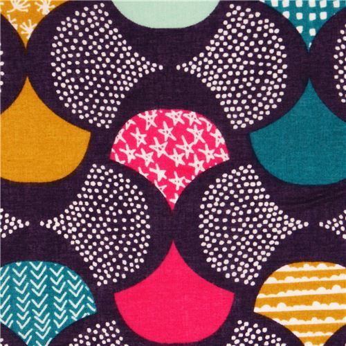 purple pattern Cloud 9 Voile organic fabric Koi from the USA