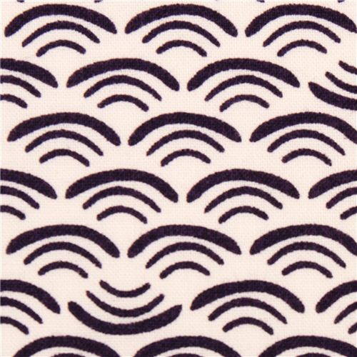 wave smile pattern Cloud 9 organic fabric plum Koi