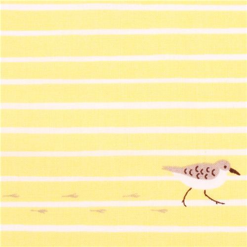 yellow Cloud 9 bird stripe sand organic fabric Sandpiper