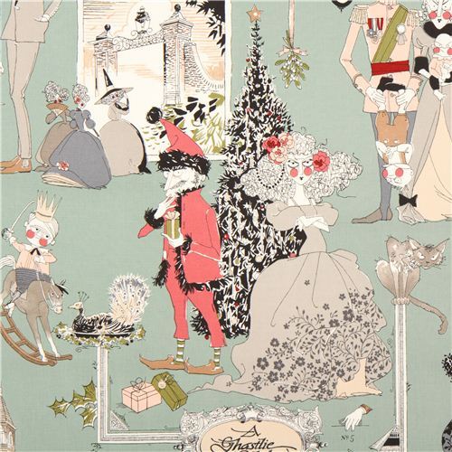 green witch family Christmas fabric Alexander Henry USA
