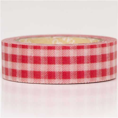 red gingham Washi Masking Tape deco tape