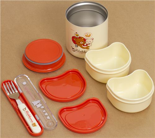 big Rilakkuma bear egg Bento Set Lunch Box + bag San-X