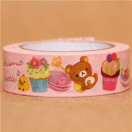pink Rilakkuma bear sweets Washi Masking Tape deco tape