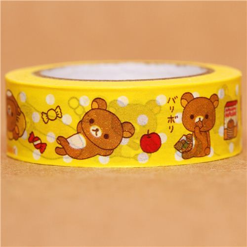 yellow Rilakkuma bear pancakes Washi Masking Tape deco tape