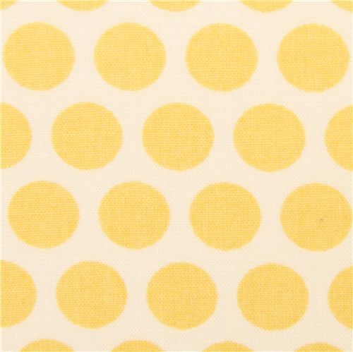 ecru birch organic fabric from the USA yellow dots