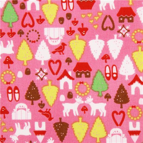 hot pink Christmas fabric Alexander Henry North Pole Ditsy