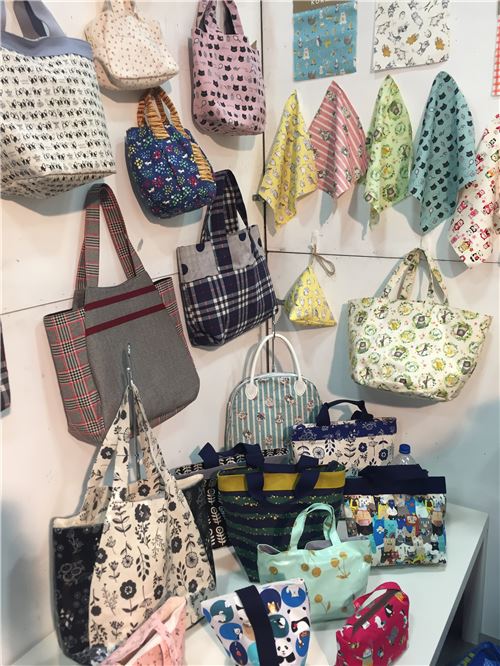 Oodles of bags made from Kokka fabrics