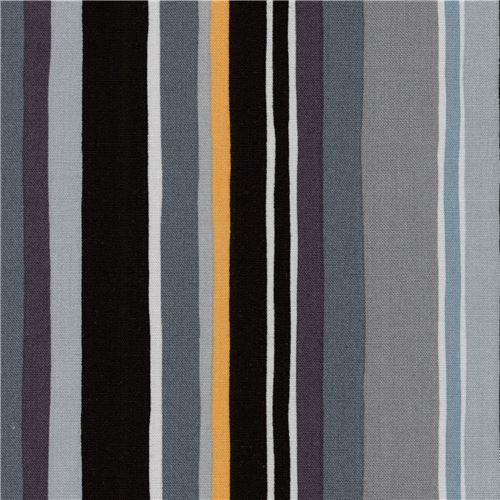 Robert Kaufman fabric black grey stripe Psychedelia