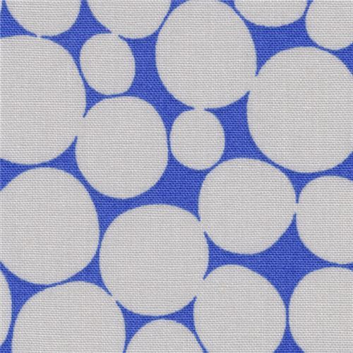 blue Robert Kaufman fabric grey dot circle Psychedelia
