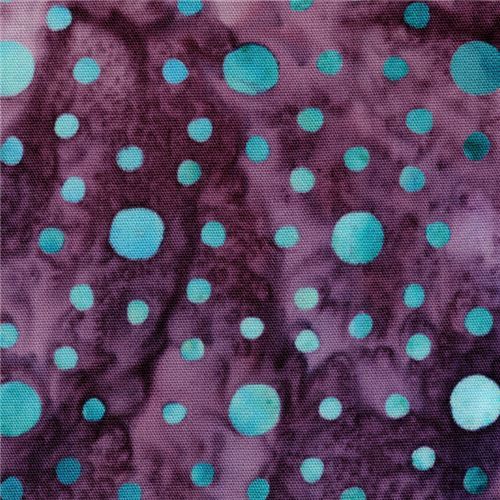 dark purple Robert Kaufman circle dots tie dye Batik look fabric Anemone 2