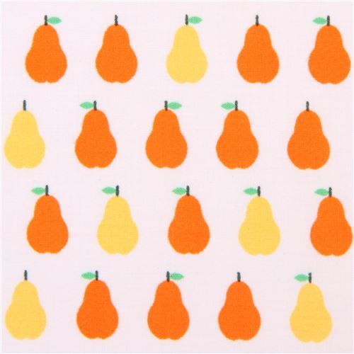 pale peach-pink Robert Kaufman small pear fruit fabric London Calling 7