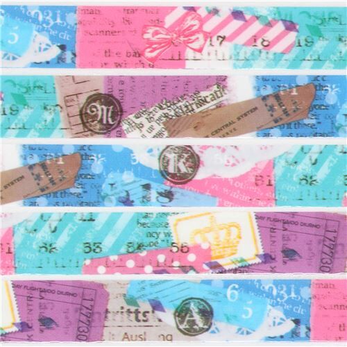 cute colorful stamp letter deco tape sticky tape