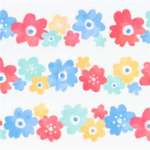 white die-cut colorful flower deco tape sticky tape by Mind Wave