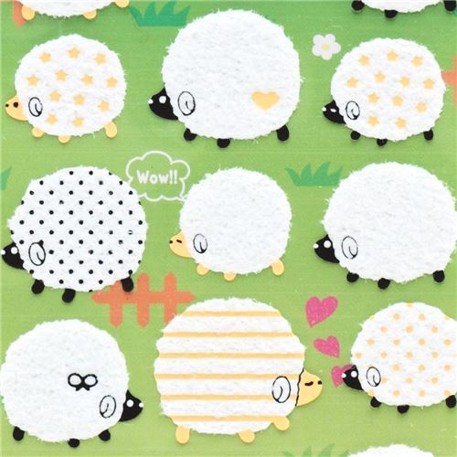 cute fuzzy stickers with black cream white sheep