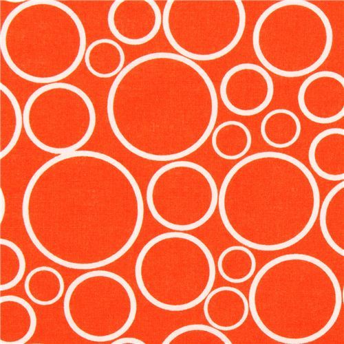 super wide orange circle fabric Robert Kaufman USA