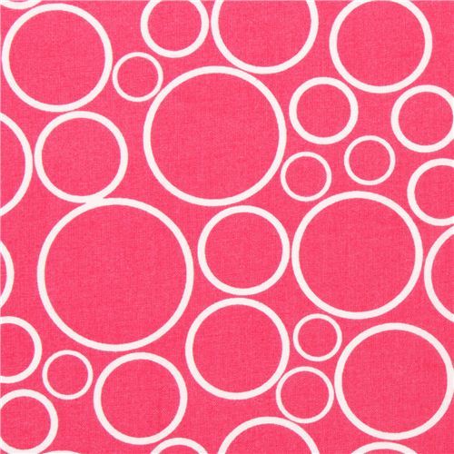 super wide pink circle fabric Robert Kaufman USA