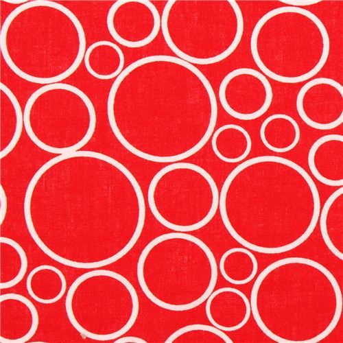 super wide red circle fabric Robert Kaufman USA