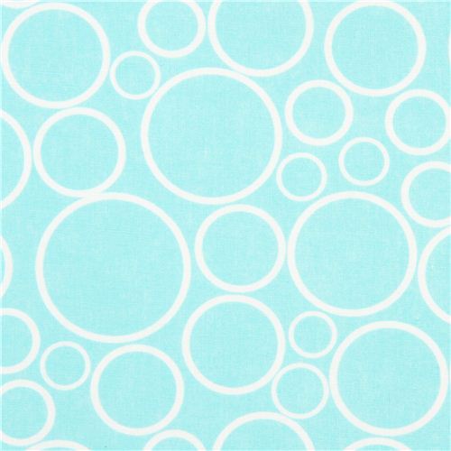 super wide turquoise circle fabric Robert Kaufman USA
