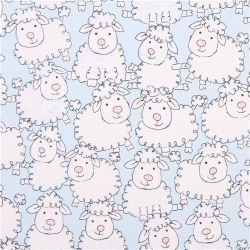 blue sheep farm animal fabric Timeless Treasures Babes in Farmland