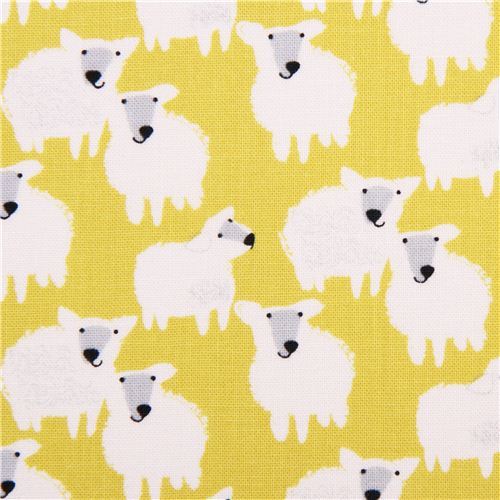 lime green farm animal sheep fabric Farm Friends by StudioE