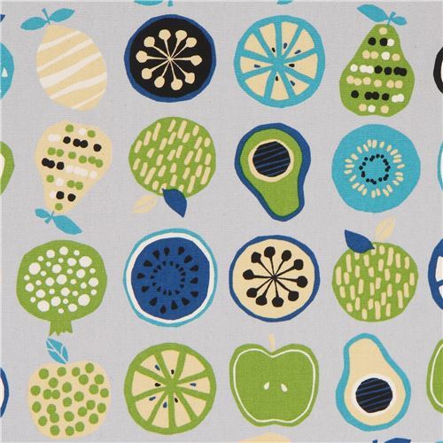 fruit Cosmo oxford fabric in grey