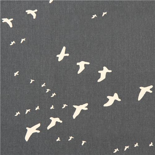 dark grey bird animal canvas organic fabric birch USA