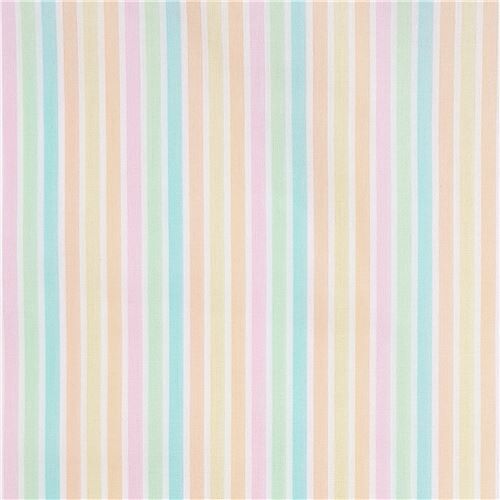 Cosmo fabric from Japan with thin rainbow color stripes