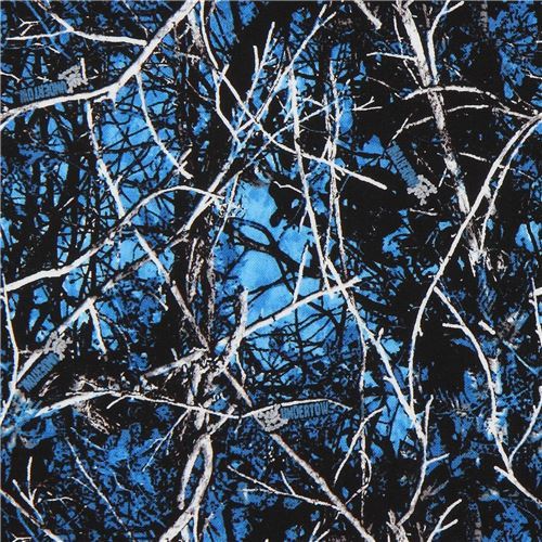 blue tree branch fabric