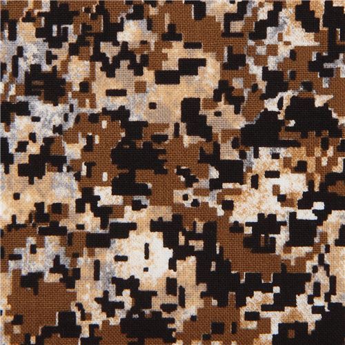 small brown pixel camouflage fabric