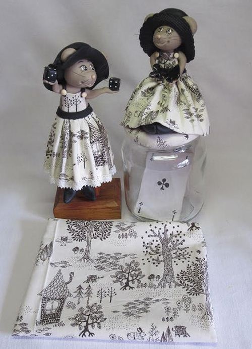 Creativity beyond borders. Our Japanese owl fabric makes cute dress for a French mouse.