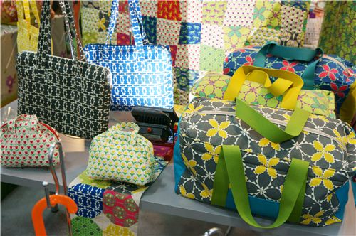 Lovely bags made with fabrics from the Folk Modern collection