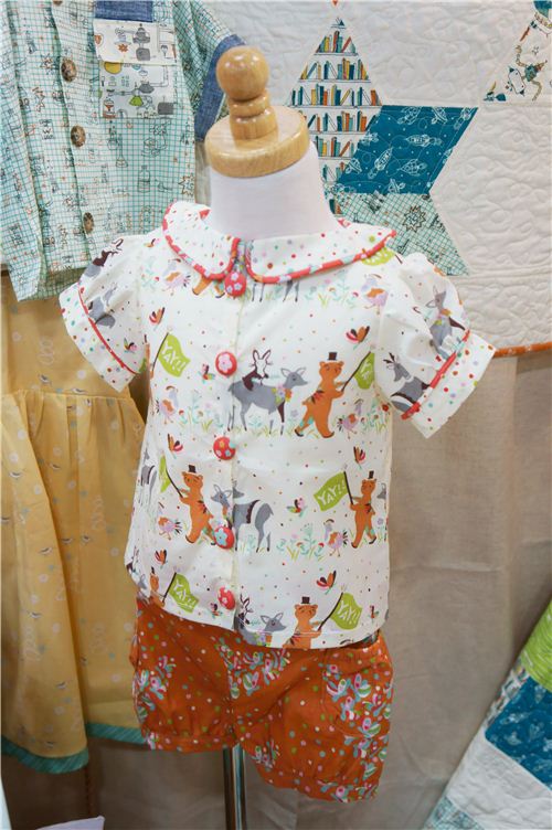 An adorable children's blouse and shorts made with birch fabrics