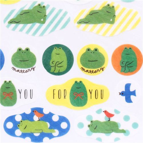 cute green frog stickers from Japan