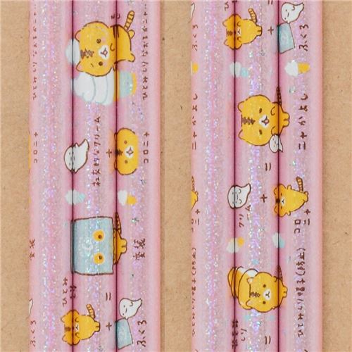 light pink 2B shiny pencil by San-X with Corocoro Coronya
