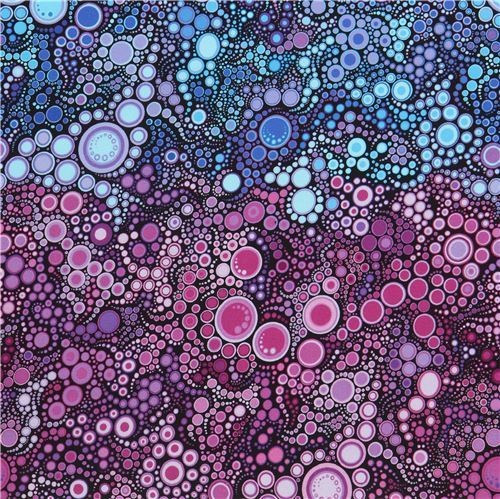 black blue purple dot bubble circle fabric Robert Kaufman Effervescence Digital