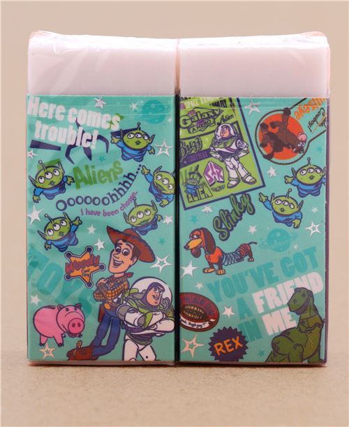 white Disney Toy Story characters woody buzz alien eraser from Japan