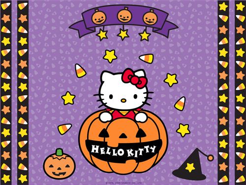 Hello Kitty in a pumpkin wallpaper spotted on kawaiiwallpapers.com