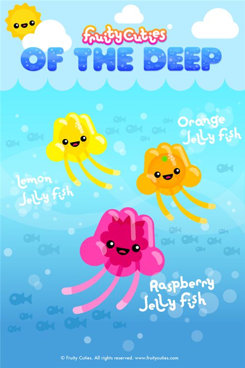 Jelly Fish Fruity Cuties iPod and iPhone wallpaper
